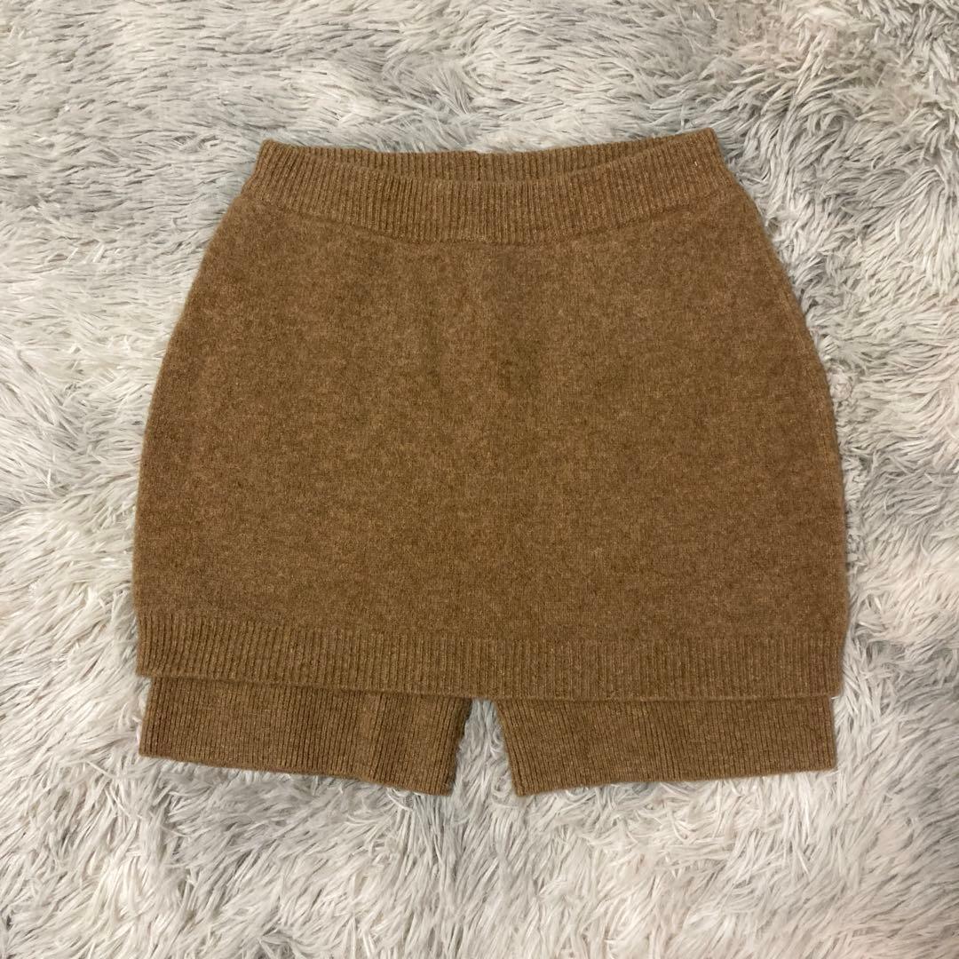 クラネ　ヤクミニスカート　ブラウン　2 CLANE