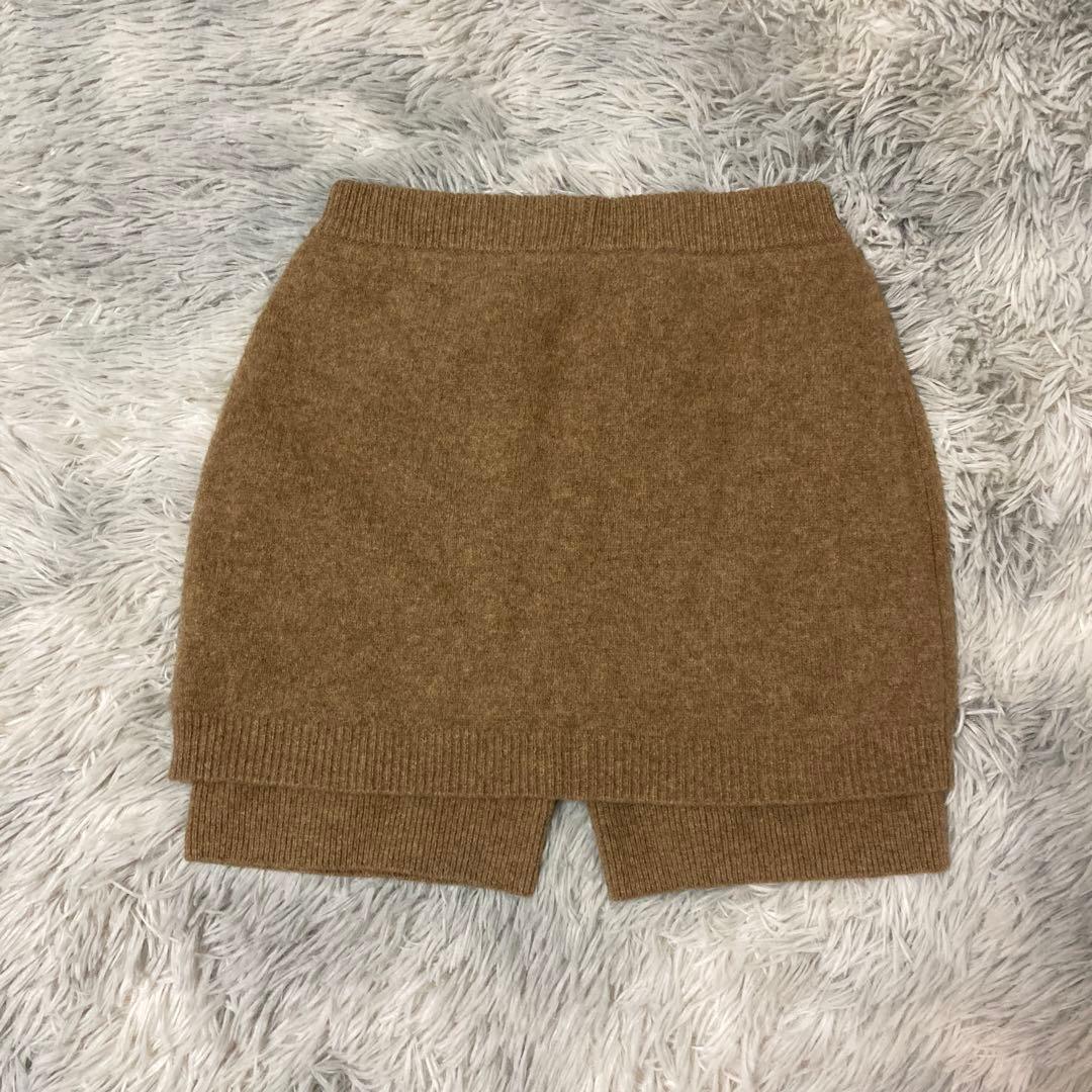 クラネ　ヤクミニスカート　ブラウン　2 CLANE