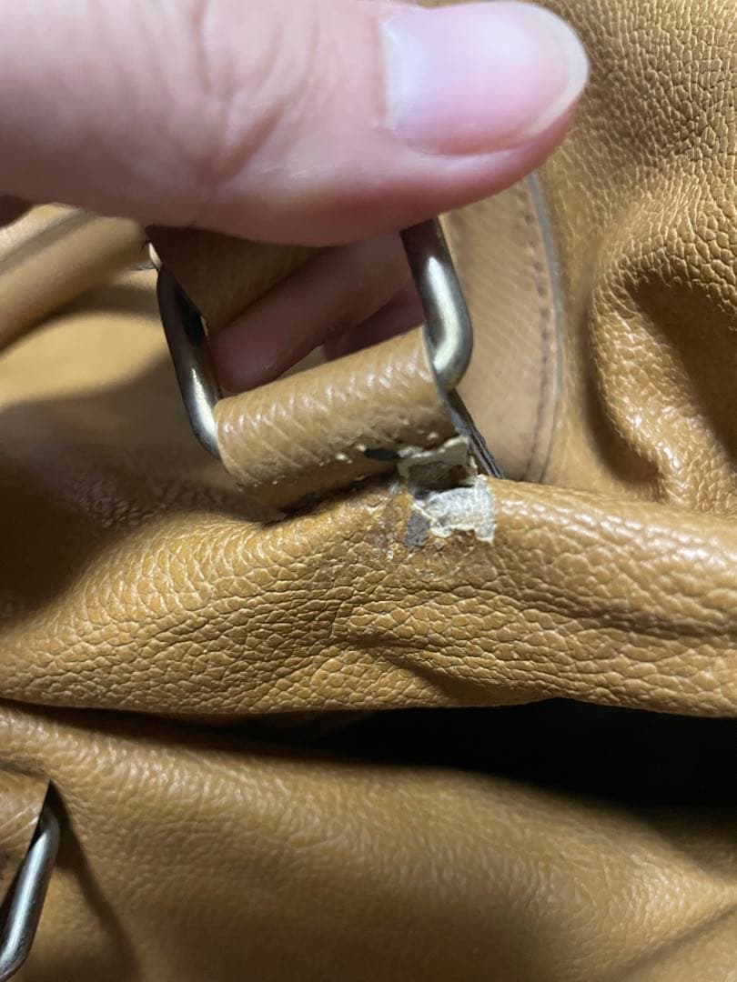 adidas ブラウン レザー ボストンバッグ