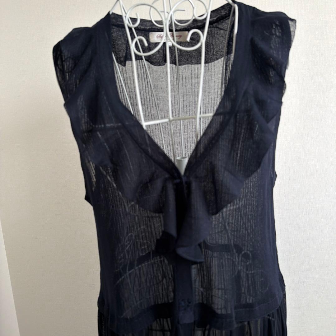 スーパービューティー42ロングジレ　ネイビー