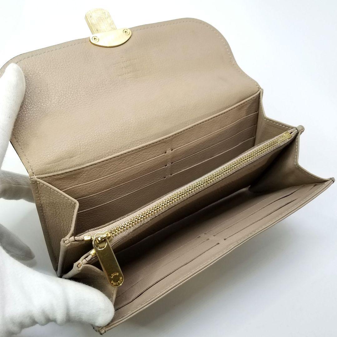 ルイヴィトン ポルトフォイユ イリス マヒナ レザー ベージュ サーブル