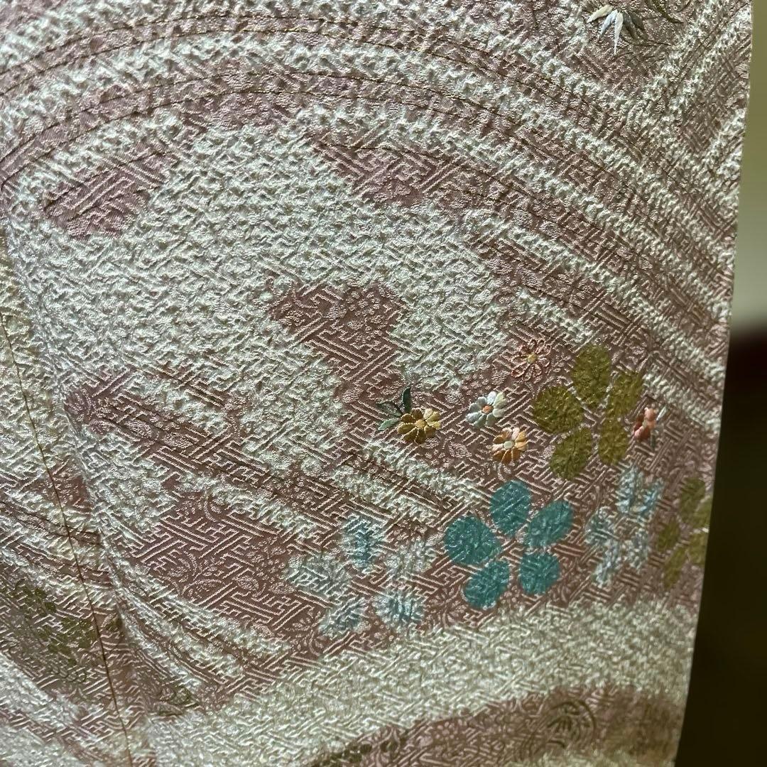 訪問着　絞り　刺繍　しつけあり　身丈165裄66