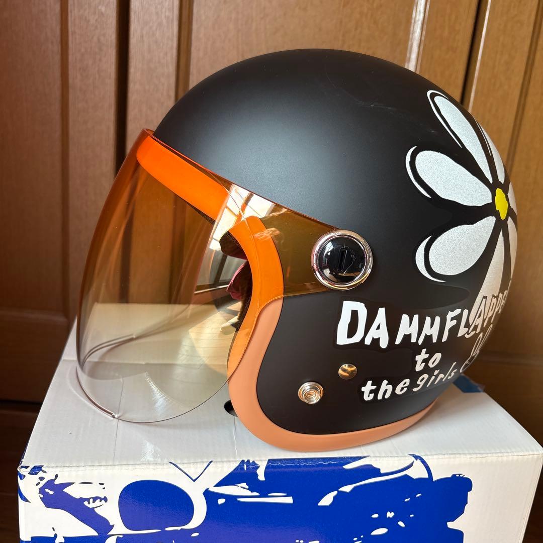 SUNUP フラワージェットヘルメット マットブラック＋グローブ