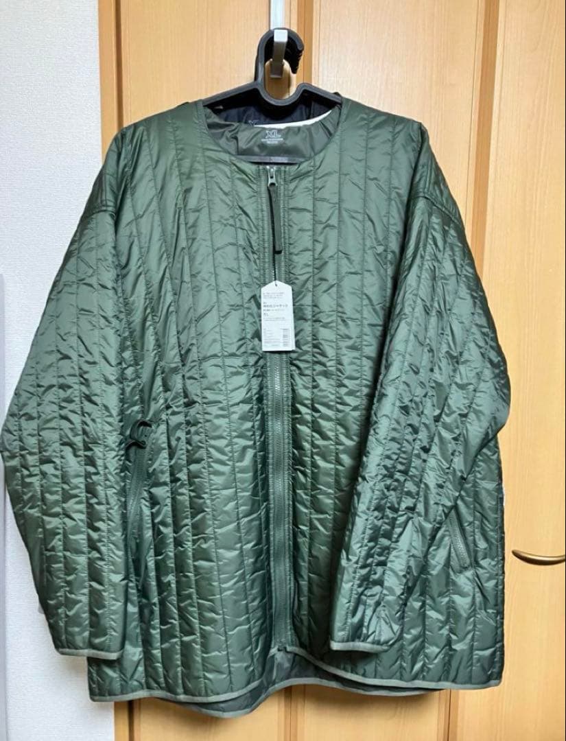 無印良品 muji labo 撥水中わたジャケット カーキ グリーン XL