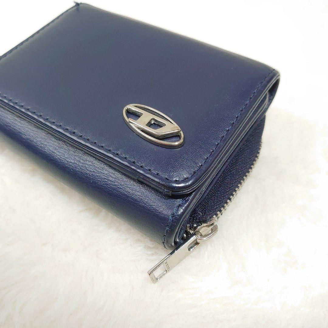 DIESEL ディーゼル 三つ折り財布 Dロゴ ネイビー