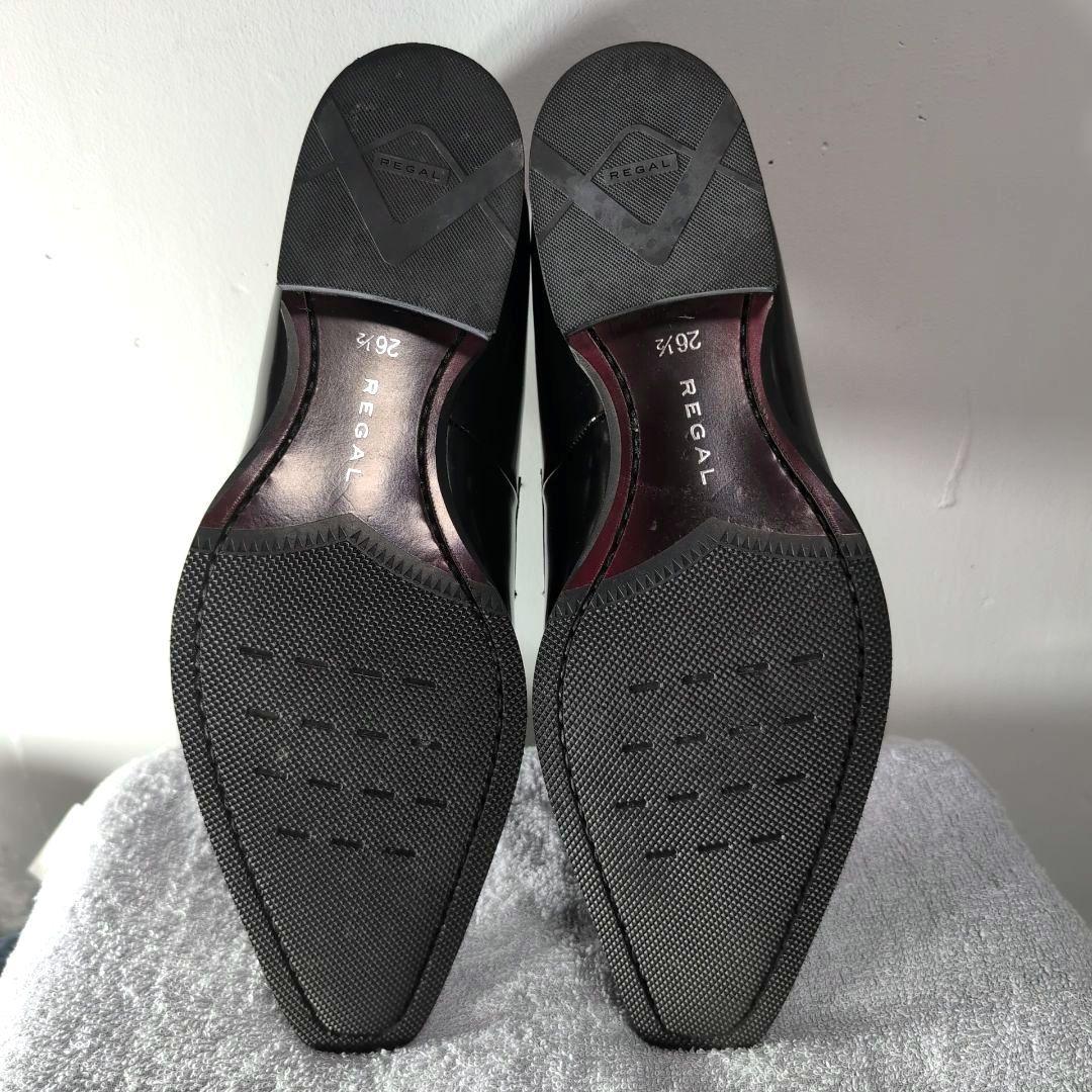 未使用級 REGAL  ペニー ローファー Uチップ 黒 26.5 レザー