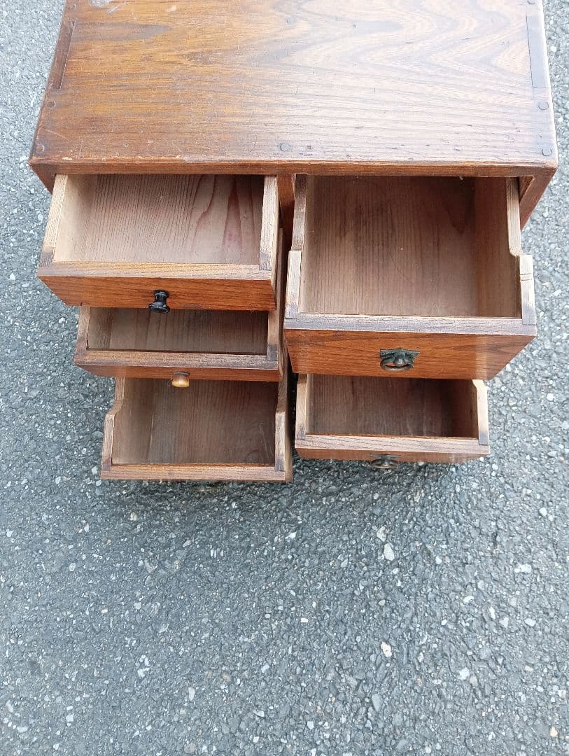 特*壺様 小引き出し　戦前　木製　欅　南満州鉄道株式会社の焼き印付き　戦時資料