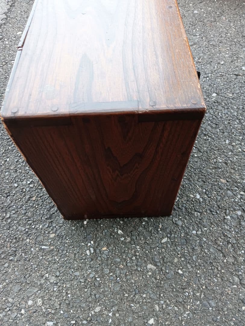 特*壺様 小引き出し　戦前　木製　欅　南満州鉄道株式会社の焼き印付き　戦時資料