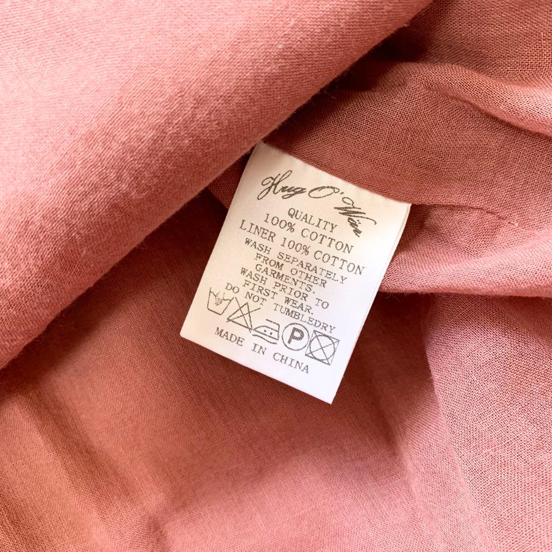 状態良し＊ ハグオーワー　刺繍　エンジ色　ロングワンピース フリーサイズ