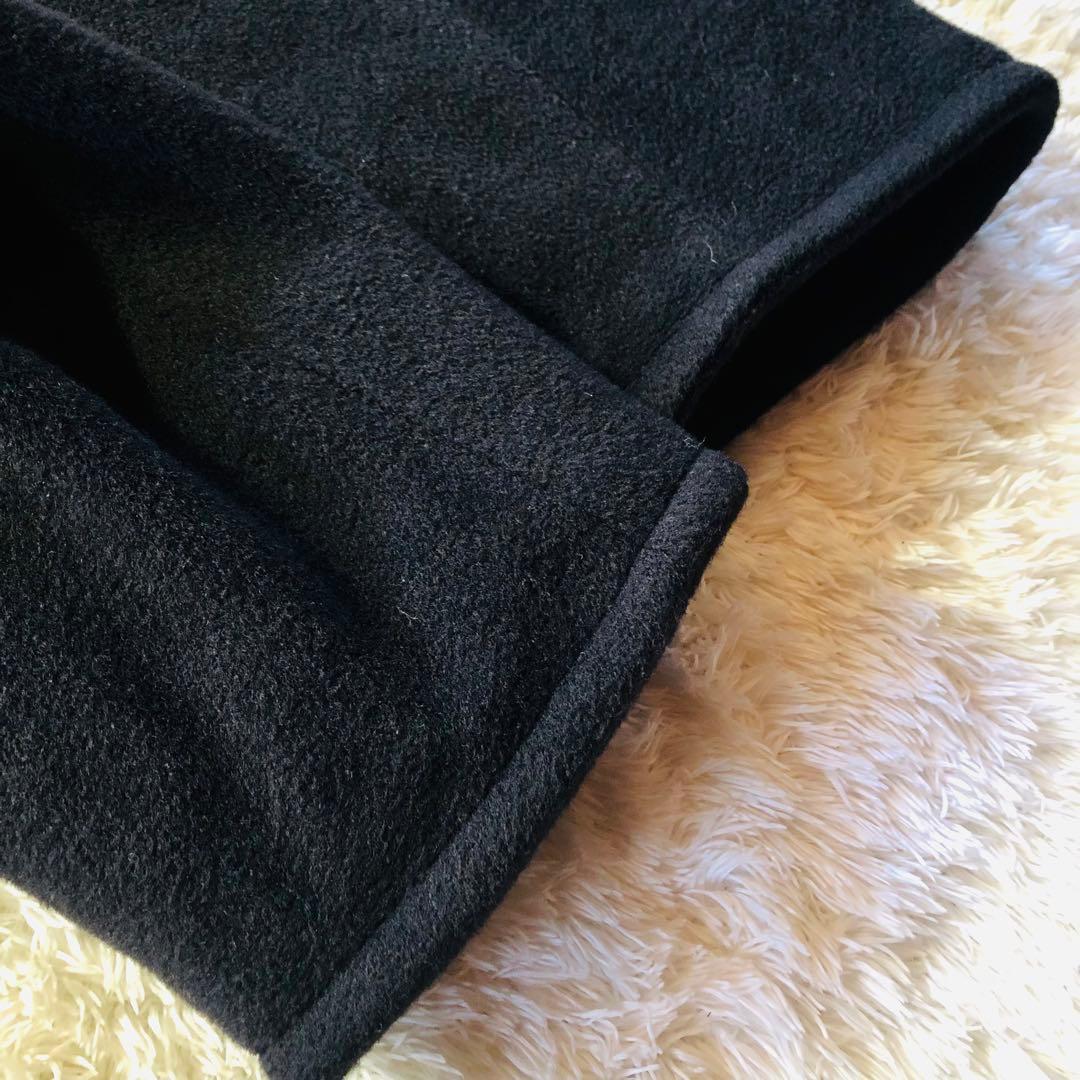 希少42大きめ✨マックスマーラ ガウンコート マキシ カシミヤ ビッグカラー 黒