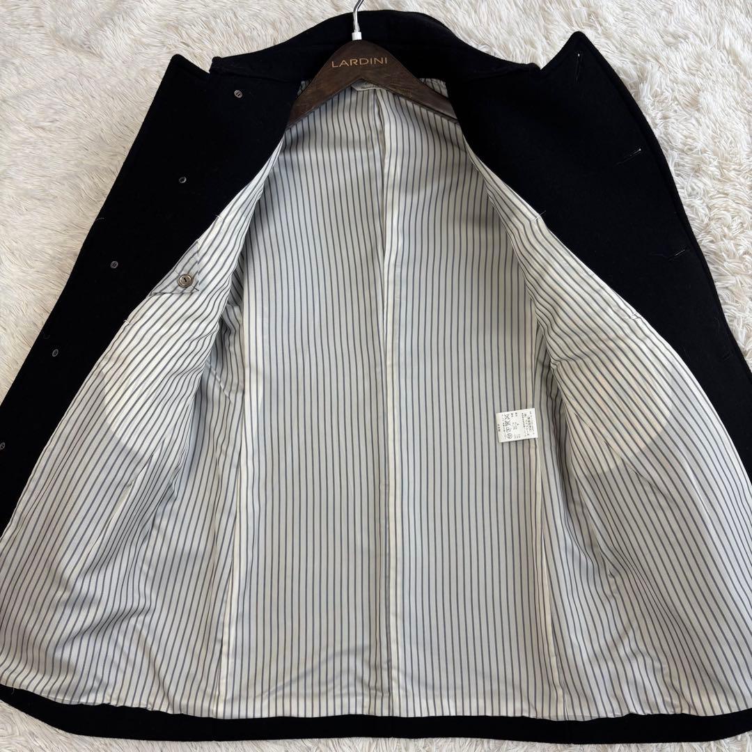 エディフィス メルトンウール マリンコート アンゴラ ストライプ くるみボタン