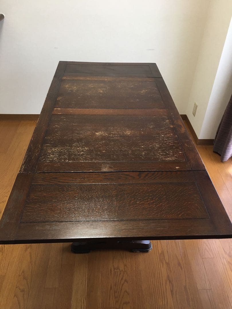 イギリスアンティーク　ドローリーフテーブル　　英国伸縮式テーブル　店舗什器