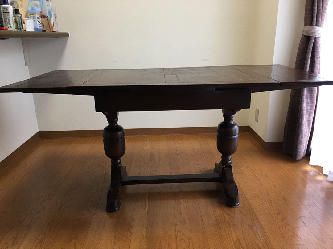 イギリスアンティーク　ドローリーフテーブル　　英国伸縮式テーブル　店舗什器