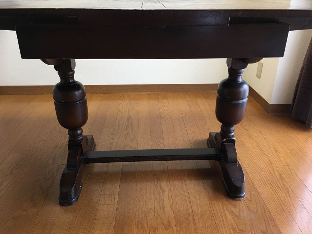 イギリスアンティーク　ドローリーフテーブル　　英国伸縮式テーブル　店舗什器