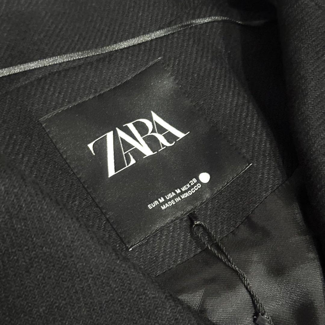 【新品】ZARA ザラ MANTECO 黒 ガウンベルトロングコート ブラック