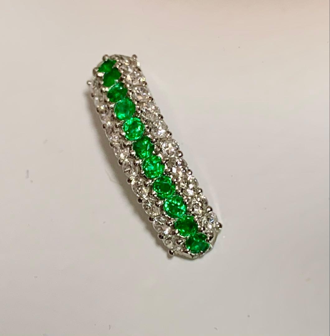 ラグジュアリー様PT900 エメラルド ダイヤモンド トップ