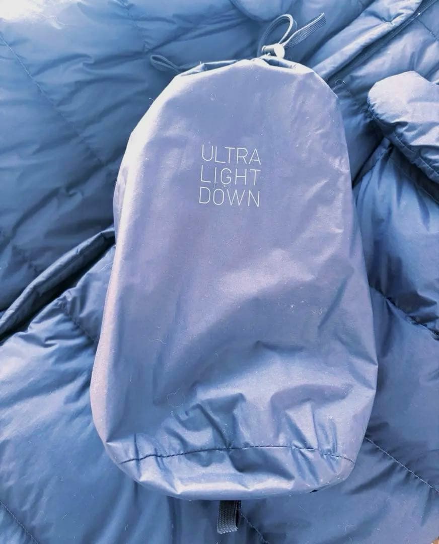 【美品】★ ユニクロ +J ダウンコート ロング丈 M ネイビー/収納袋付き