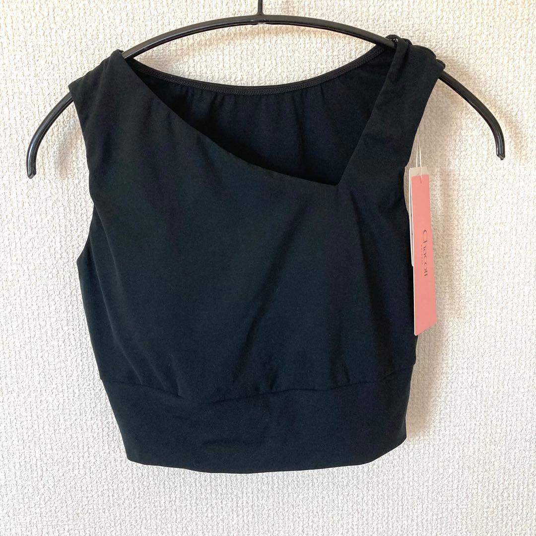 チャコット ハーフトップ S ヨガウェア カップ付き ブラトップ ダンス 黒