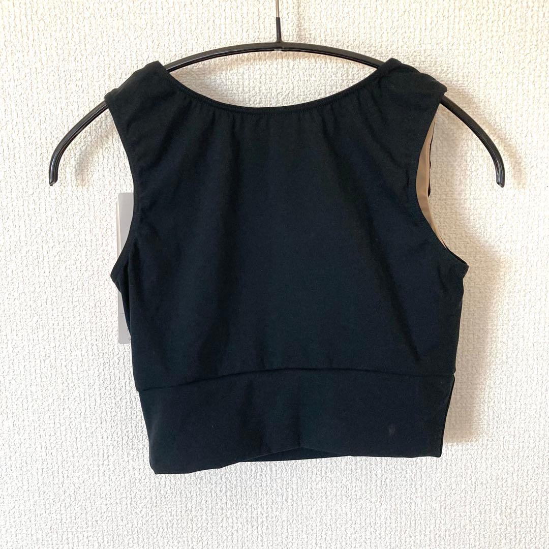 チャコット ハーフトップ S ヨガウェア カップ付き ブラトップ ダンス 黒