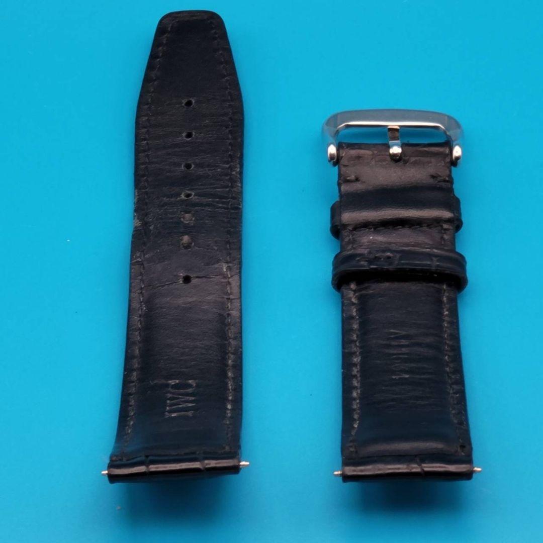 IWC 純正 中古品 レザーベルト取付幅20㎜黒色 ＋ 社外尾錠幅20㎜銀色