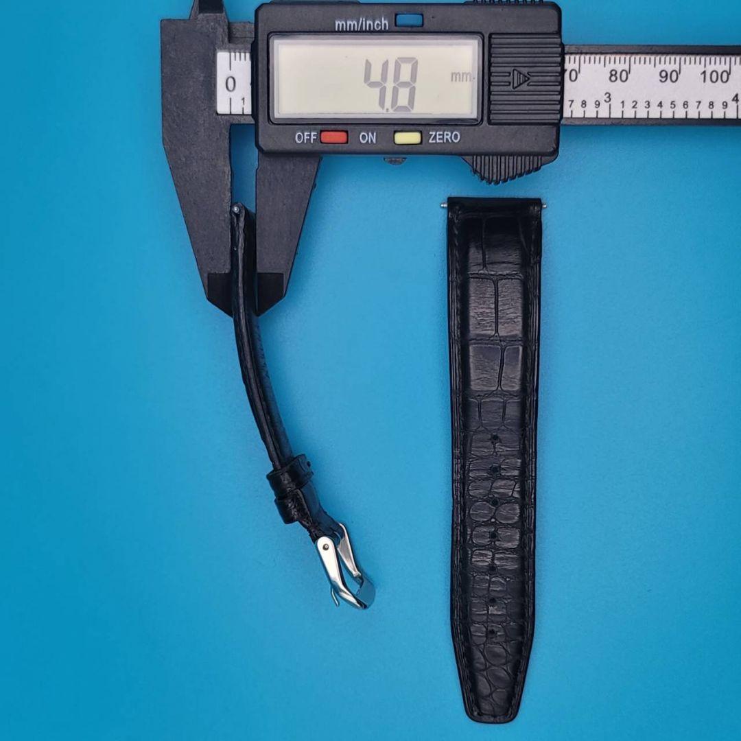 IWC 純正 中古品 レザーベルト取付幅20㎜黒色 ＋ 社外尾錠幅20㎜銀色