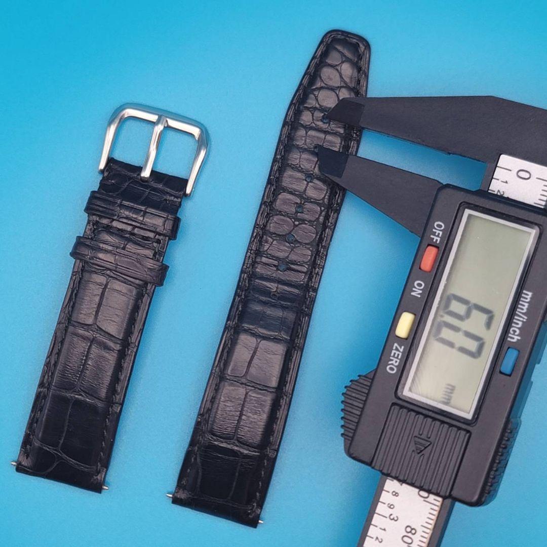 IWC 純正 中古品 レザーベルト取付幅20㎜黒色 ＋ 社外尾錠幅20㎜銀色