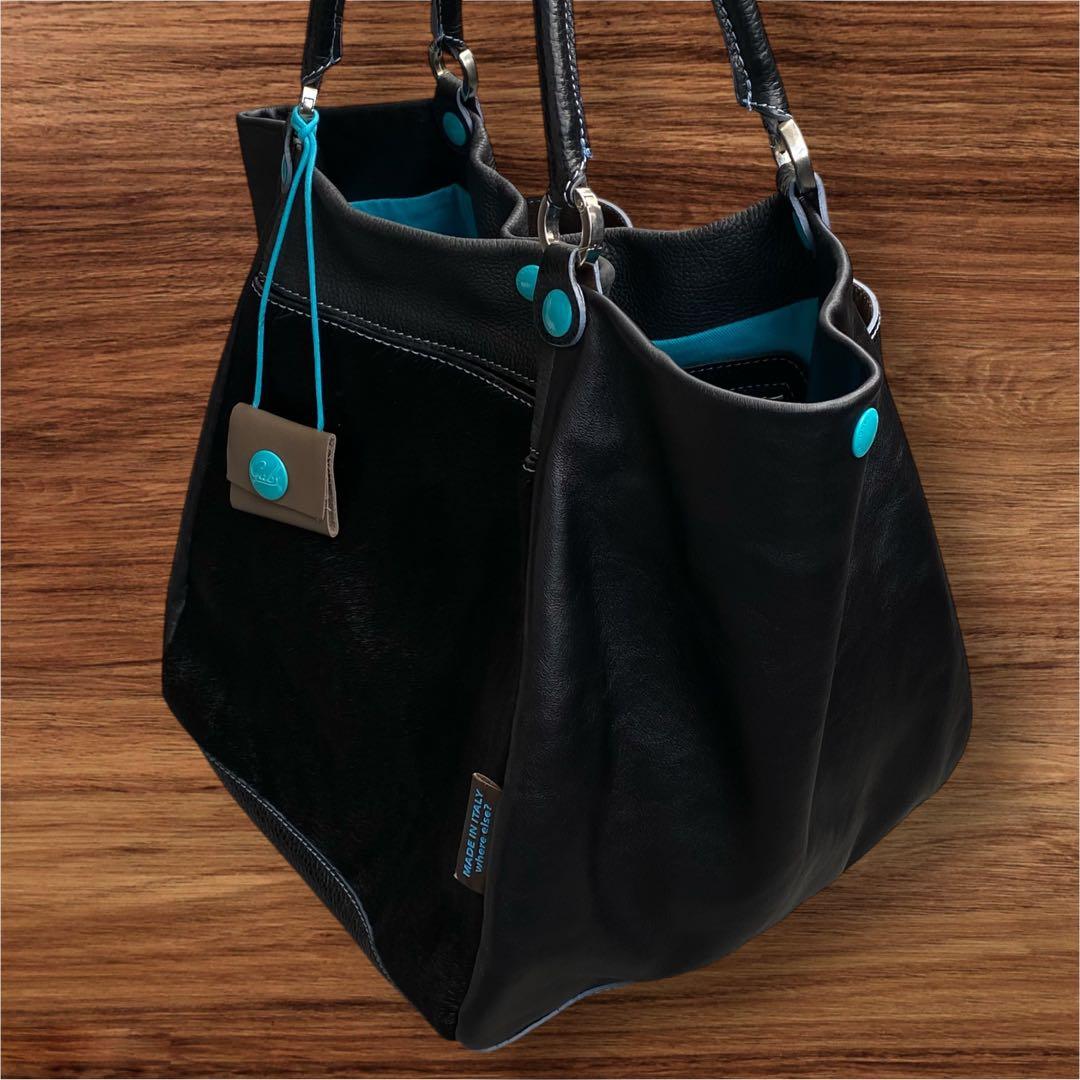 【美品】GABS ガブス G3 M 2WAY レザー トートバッグ ブラック