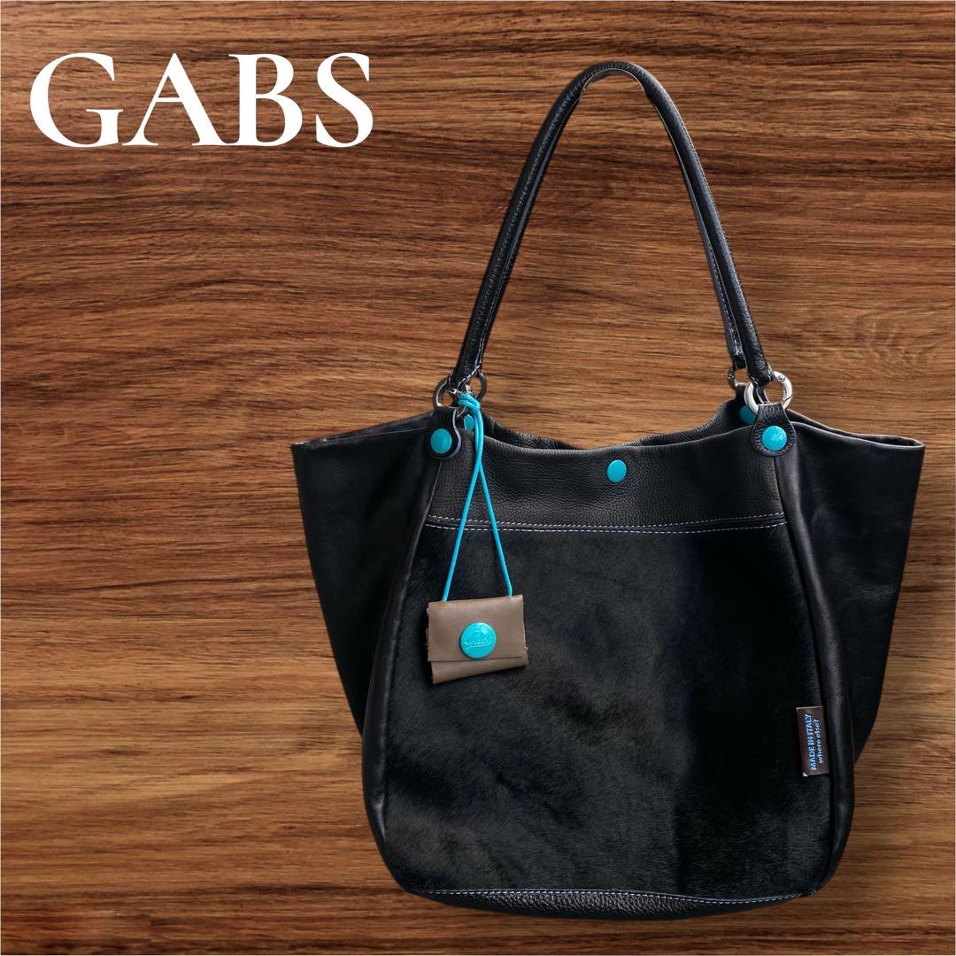 【美品】GABS ガブス G3 M 2WAY レザー トートバッグ ブラック