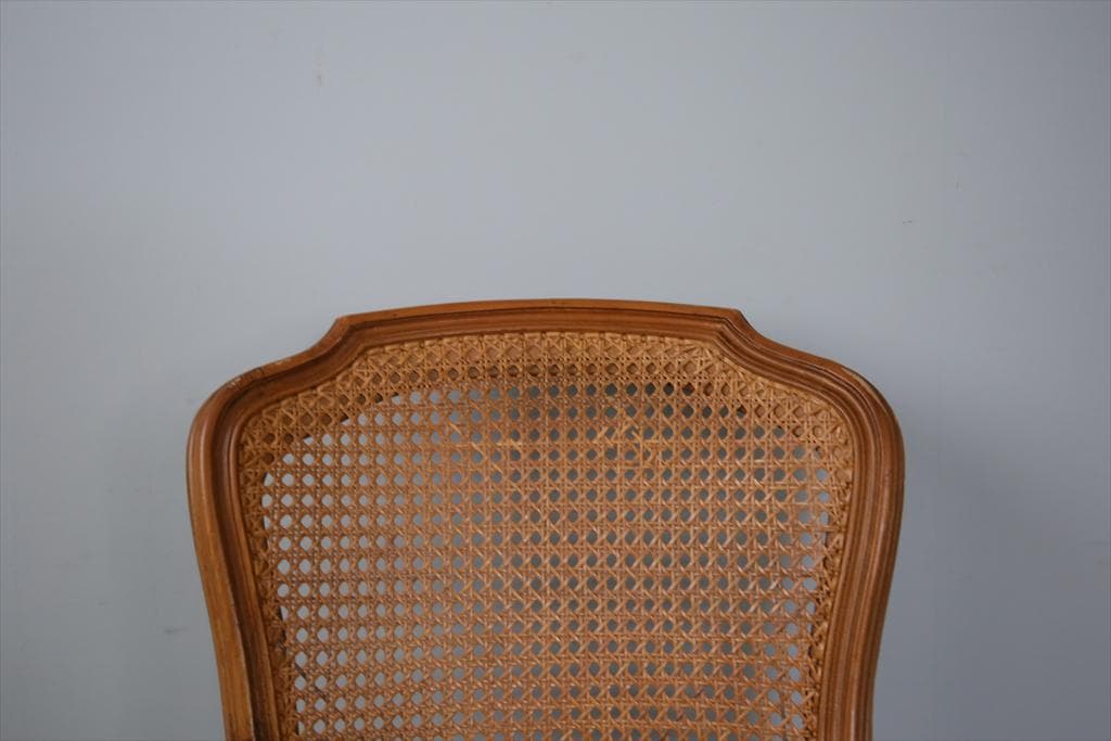 フランスアンティーク猫脚ダイニングチェア/椅子イス/籐ラタン(90-190-5)