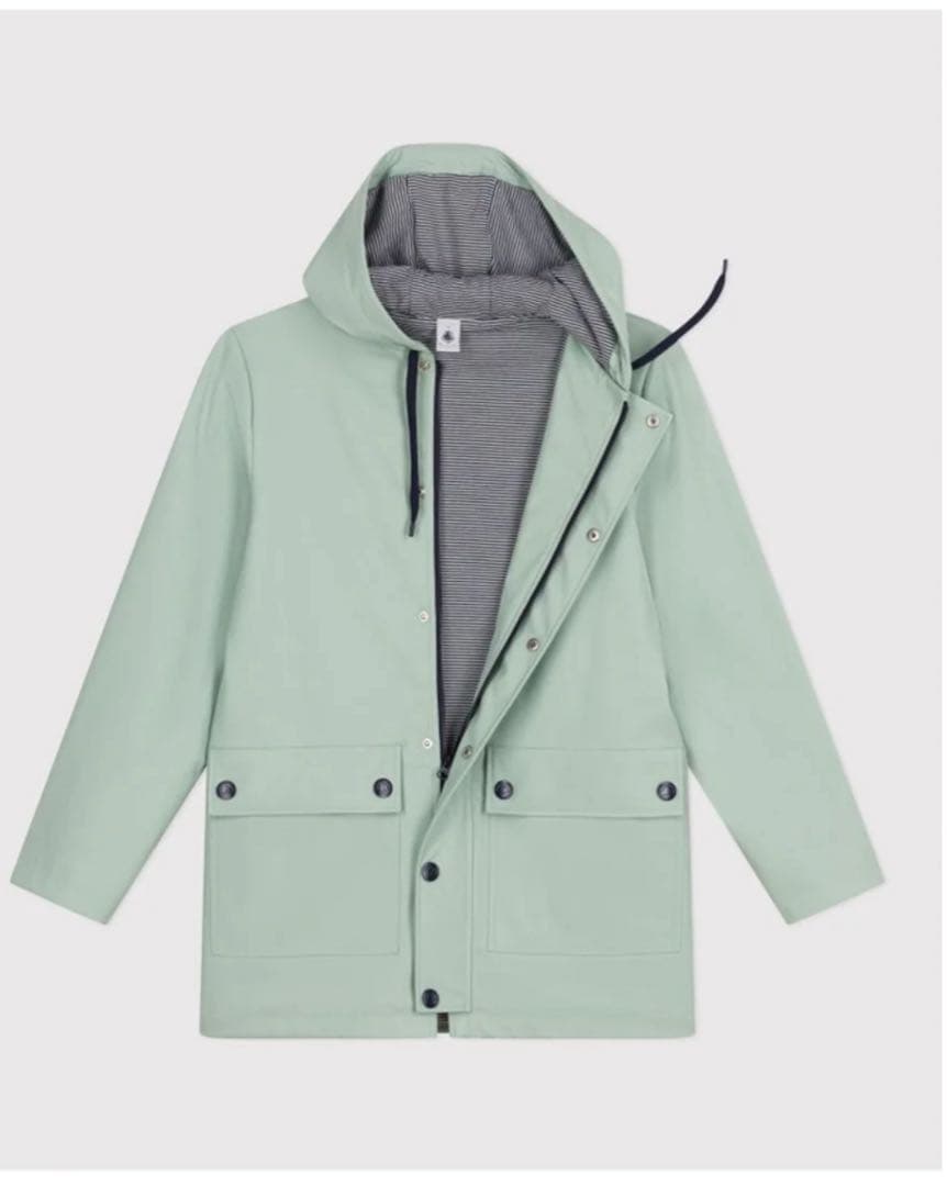 美品　プチバトーヨットパーカーアウタースS　ライトグリーン