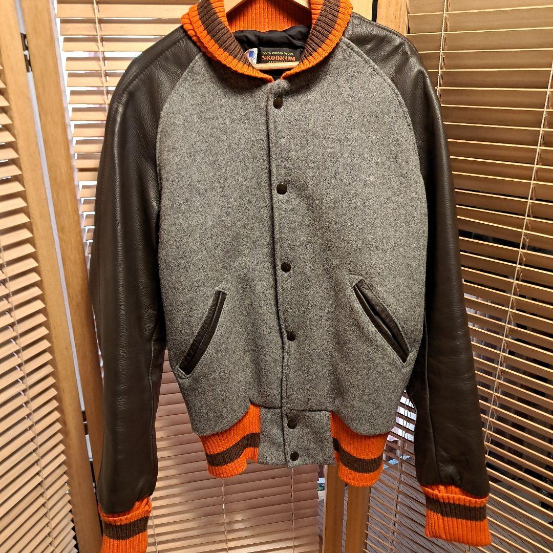 スクーカム　スタジャン　メルトン　オレンジ