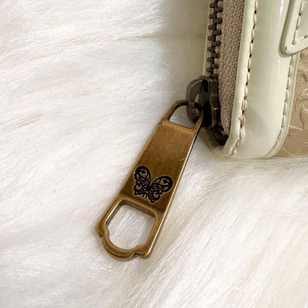 ANNA SUIアナスイ 長財布 セルパン アンティーク 白蛇 ゴールド