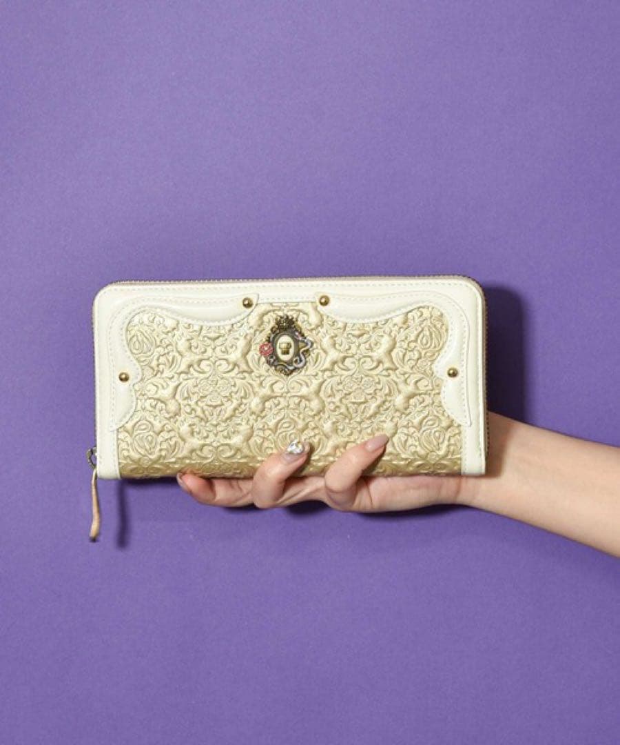ANNA SUIアナスイ 長財布 セルパン アンティーク 白蛇 ゴールド