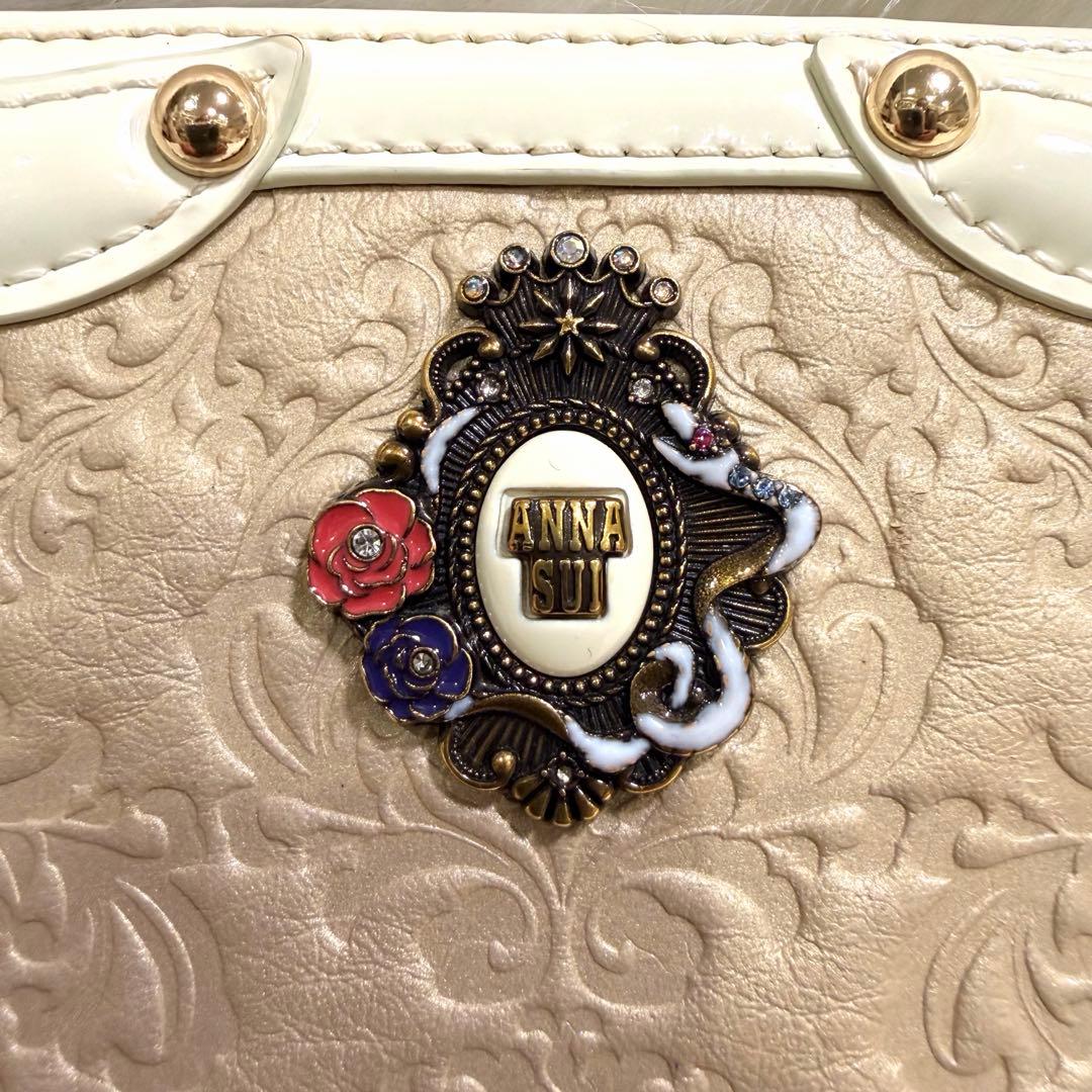 ANNA SUIアナスイ 長財布 セルパン アンティーク 白蛇 ゴールド