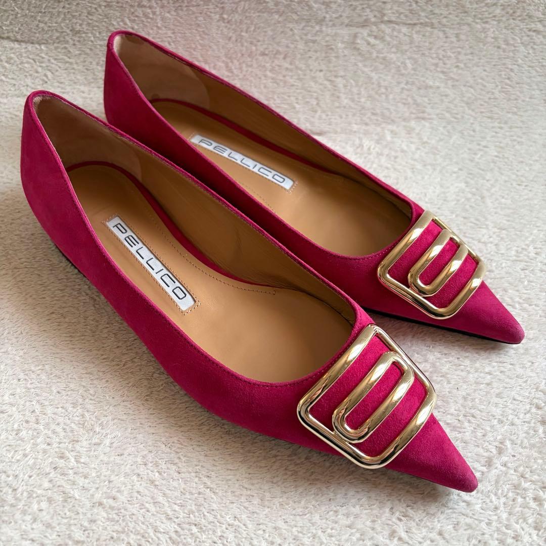 PELLICO CUORE デュエ アネッリ フラットシューズ ポインテッドトゥ