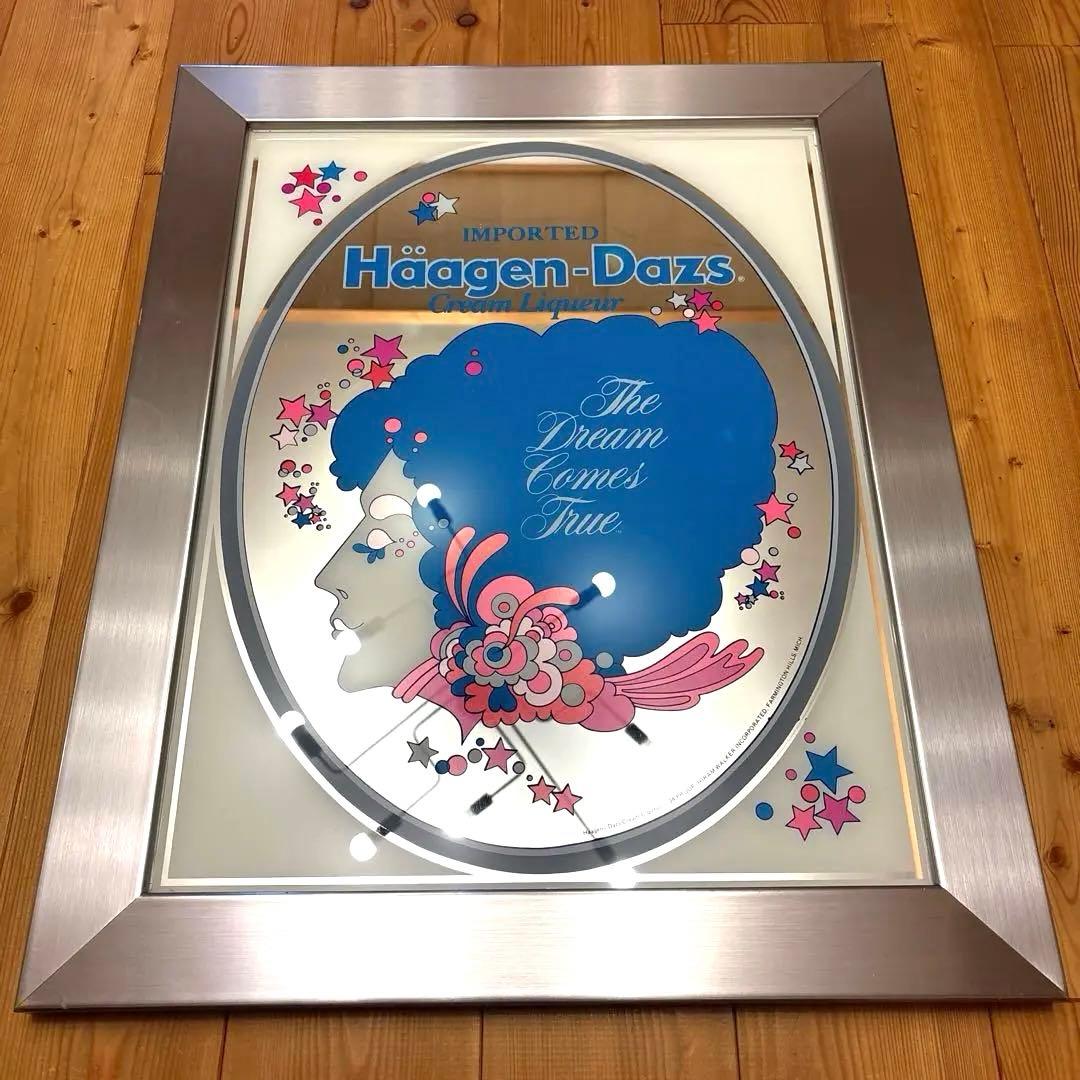 レア！　70年代　ハーゲンダッツ　パブミラー　鏡　看板　ピーターマックス