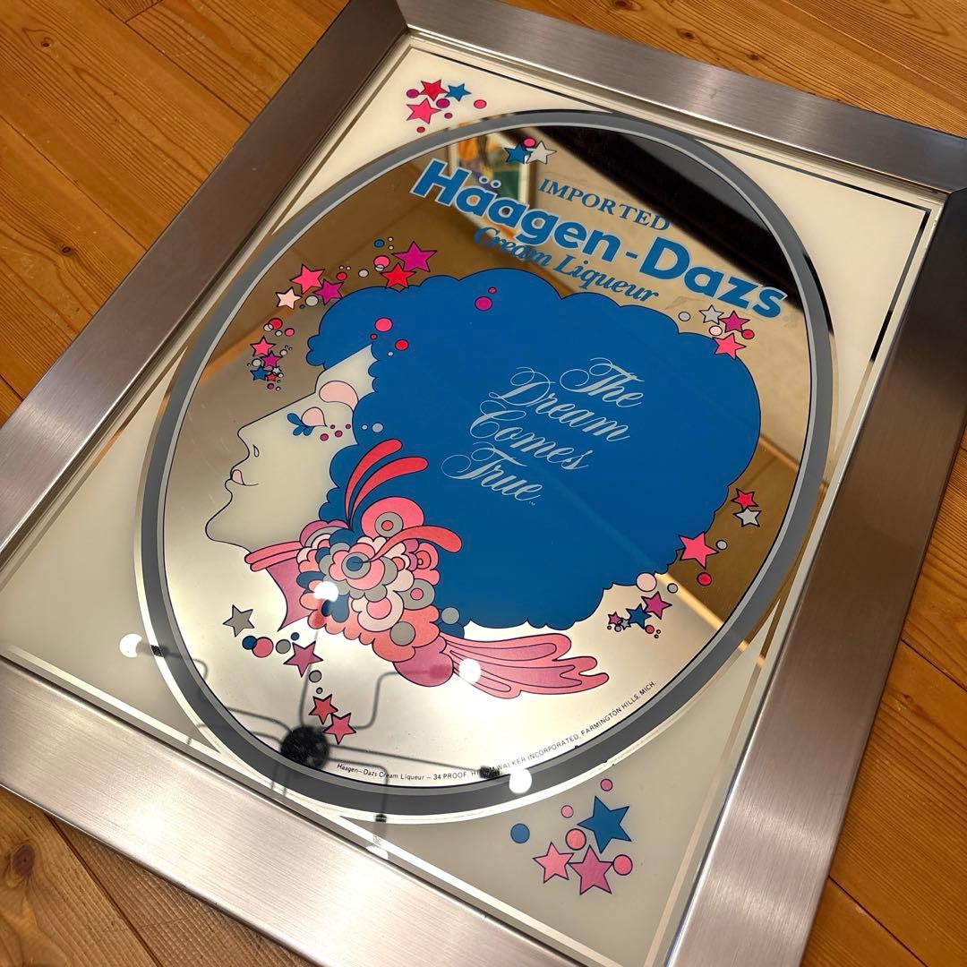 レア！　70年代　ハーゲンダッツ　パブミラー　鏡　看板　ピーターマックス