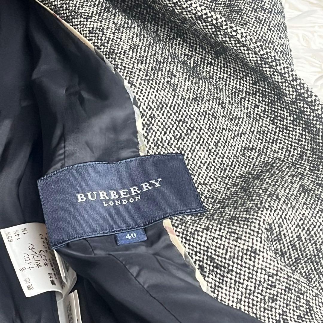 BURBERRY バーバリーロンドン ツイード ジャケット ラビットファー 40