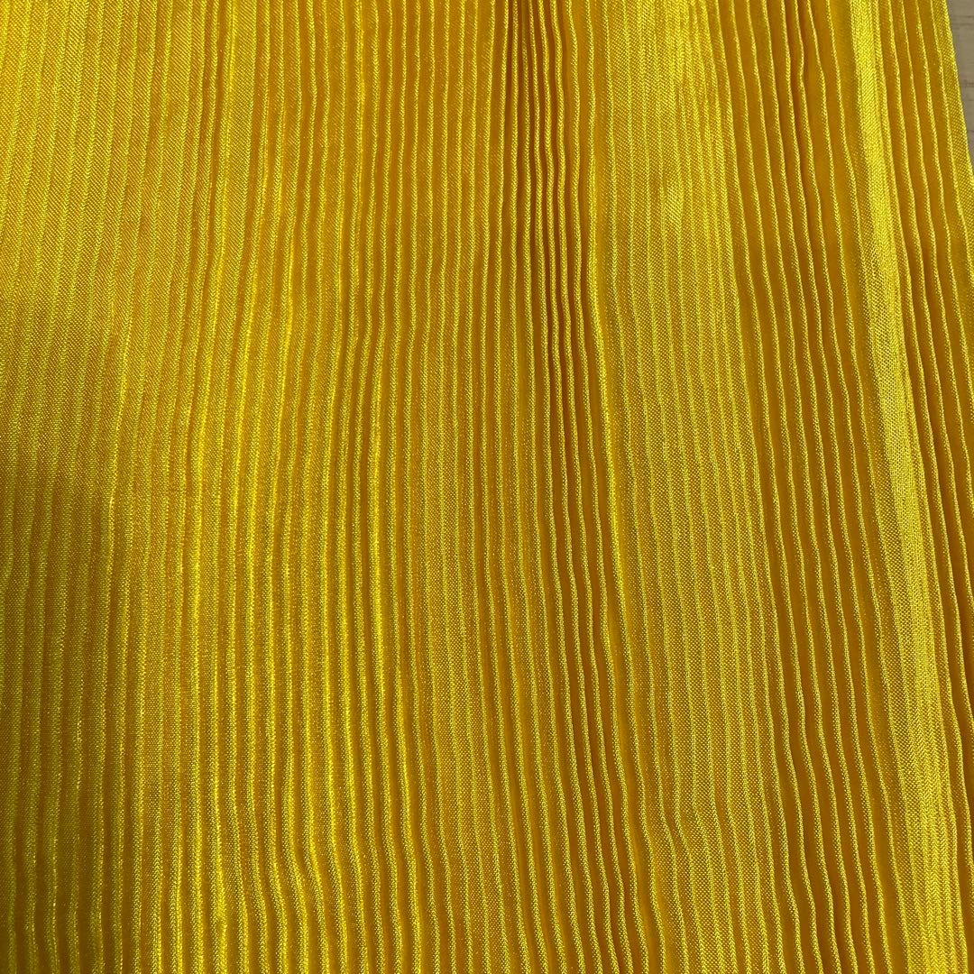 improduct イッセイミヤケ プリーツエプロンドレス パプリカイエロー