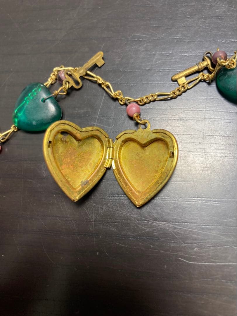 ヴィンテージ ルーシーアイザック ハート チャーム ロケット ネックレス