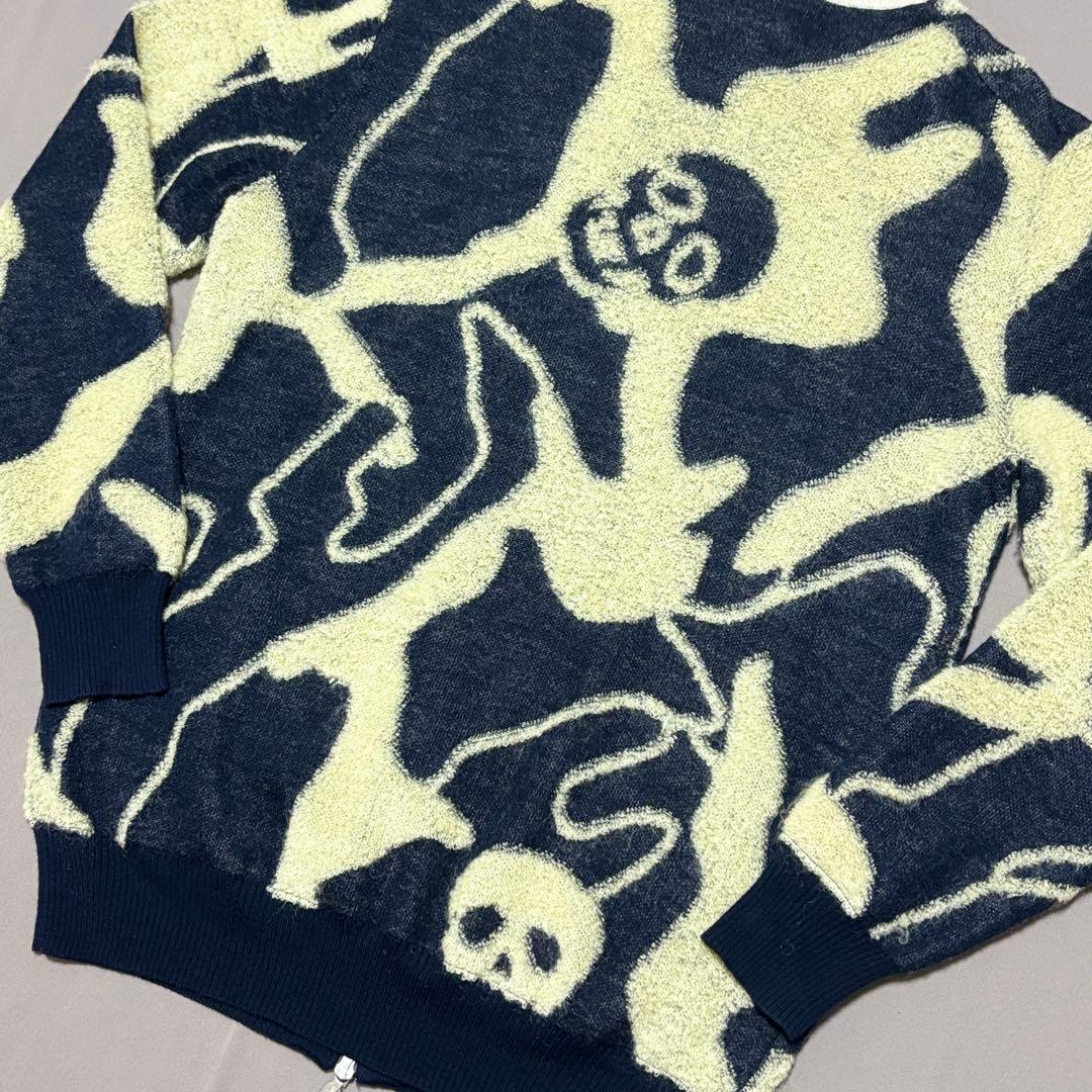 マークアンドロナMARK&LONA 裏地付きモヘヤ混スカルニットジャケット 48