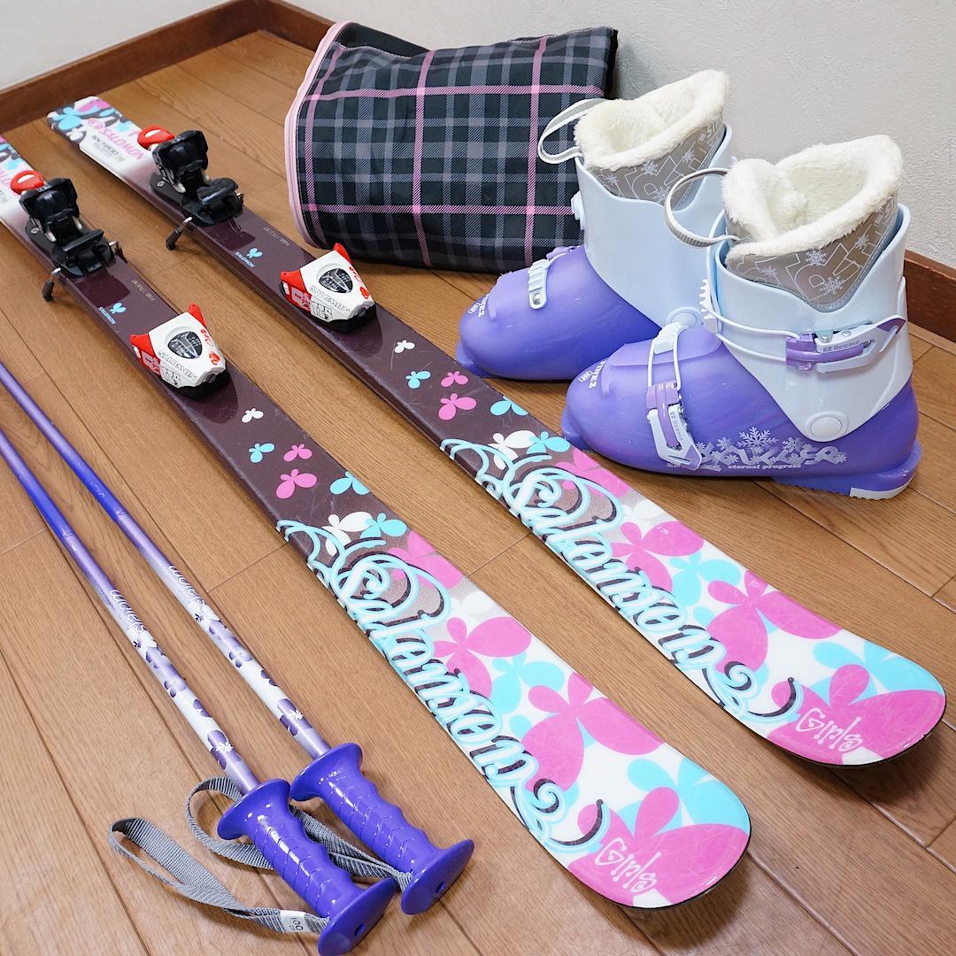 メンテ済 140cm 靴24cm SALOMON スキーセット おまけ