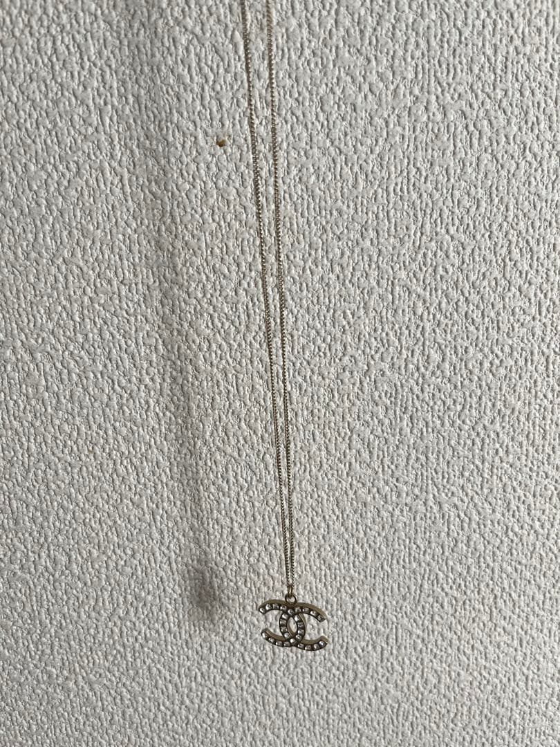 CHANEL CCロゴ ラインストーンネックレス