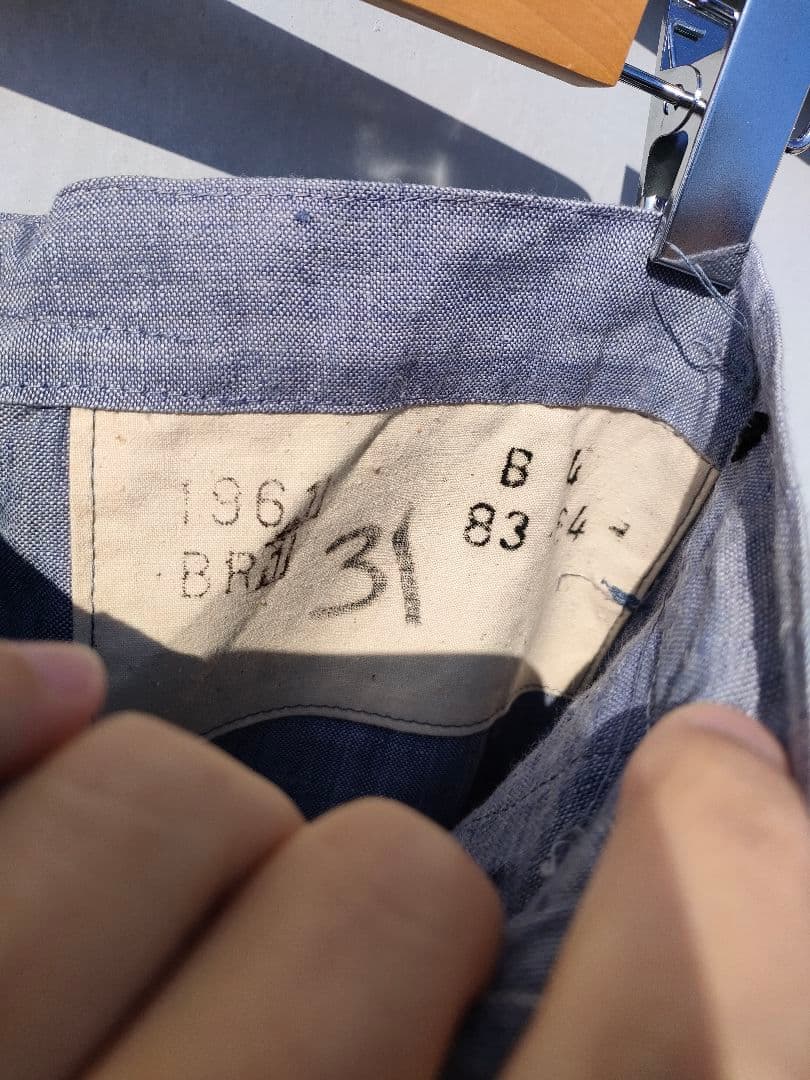 50〜60's フランス軍 ラミー リネンセーラーパンツ デッド W32