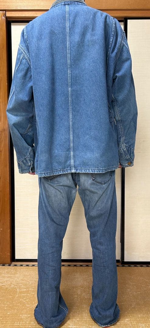 carhartt デニムカバーオール チェック裏地付き