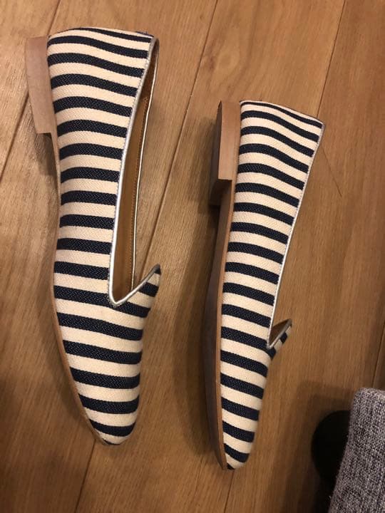 シャテル chatelles ボーダー フラットシューズ 38.5タッセル