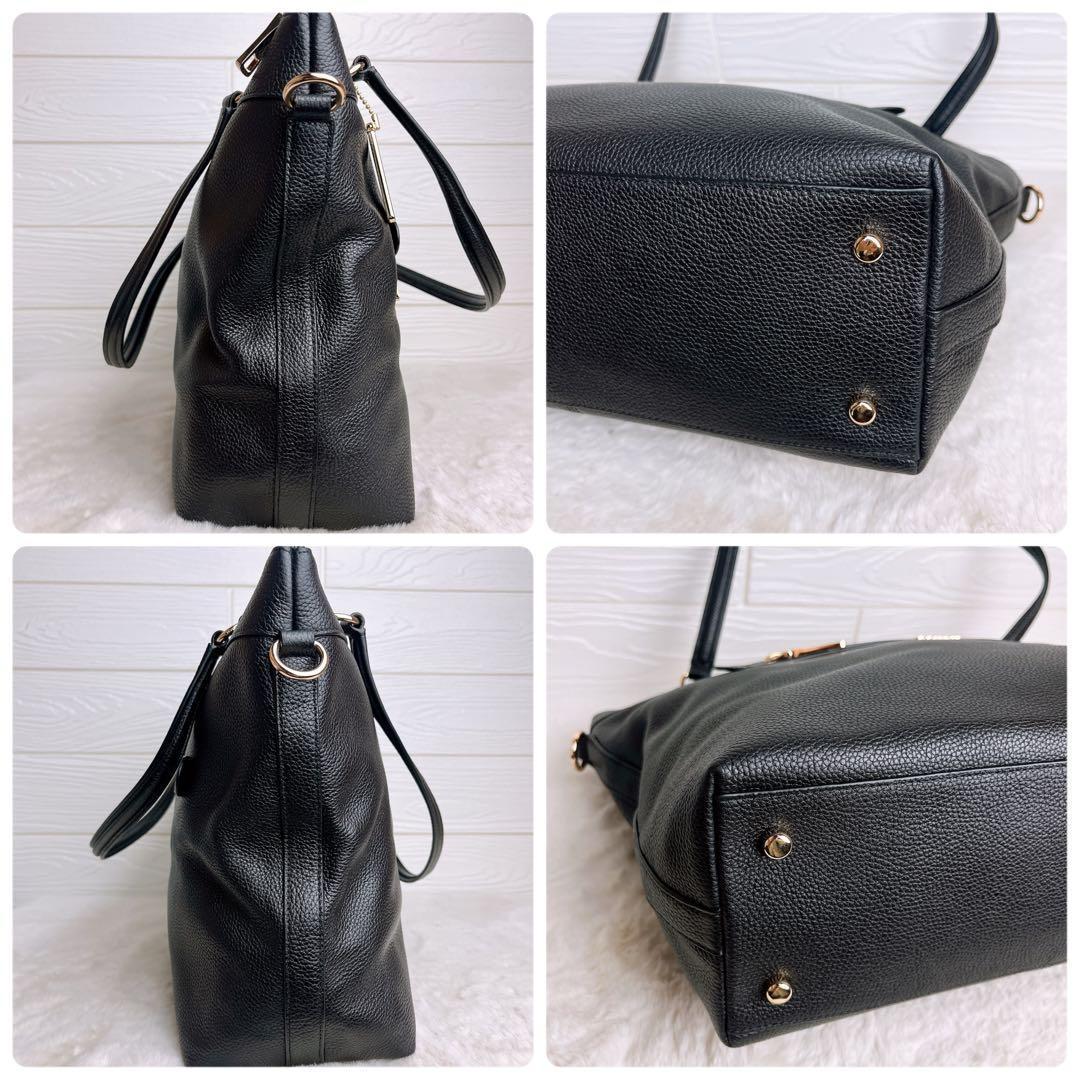 極美品☆COACHコーチ トートバッグ レザー ブラック A4収納 ビジネス