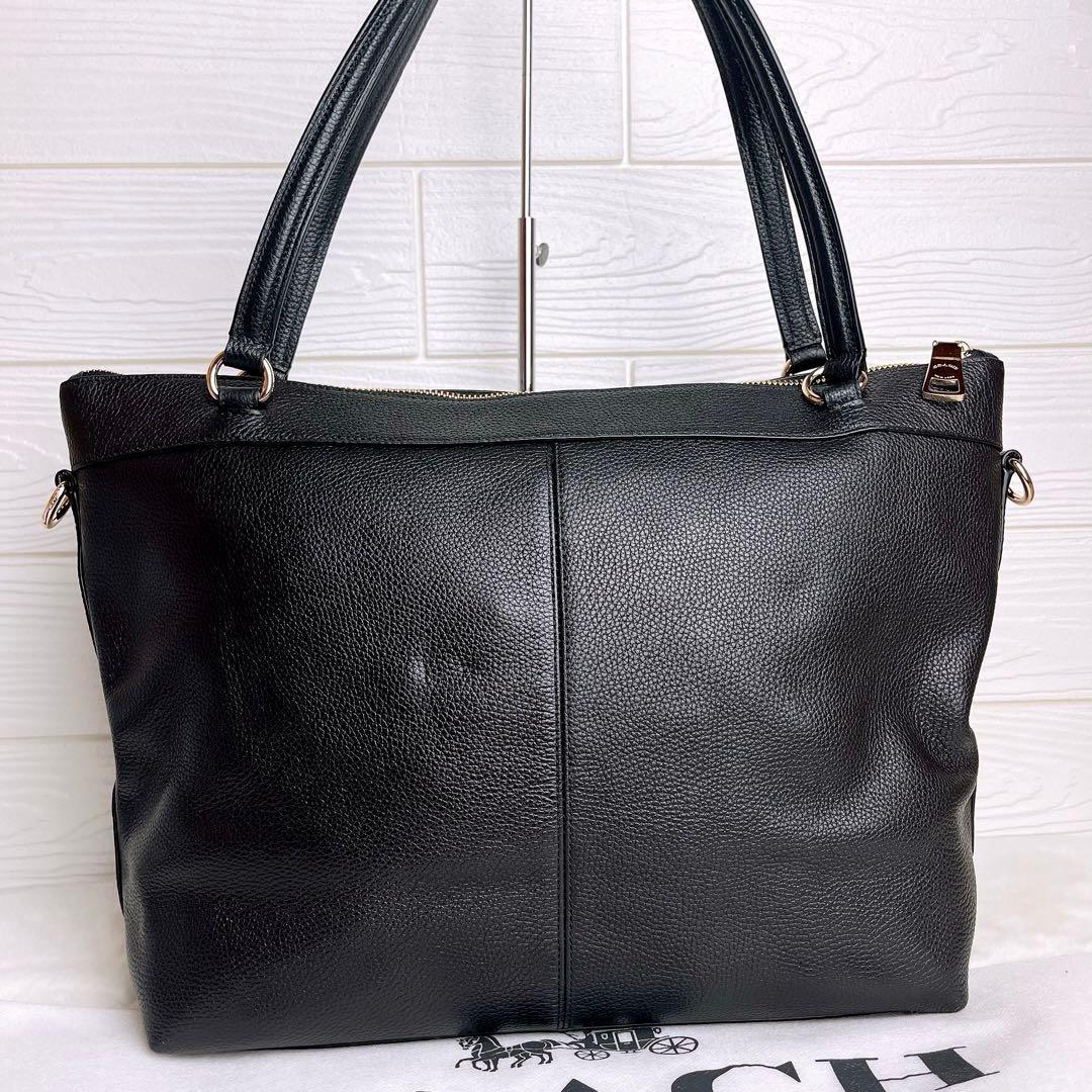 極美品☆COACHコーチ トートバッグ レザー ブラック A4収納 ビジネス