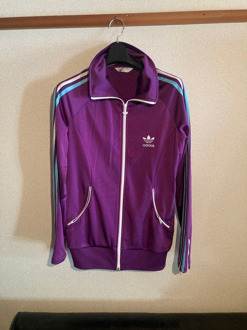 古着　adidas パープル ジャージ ジャケット