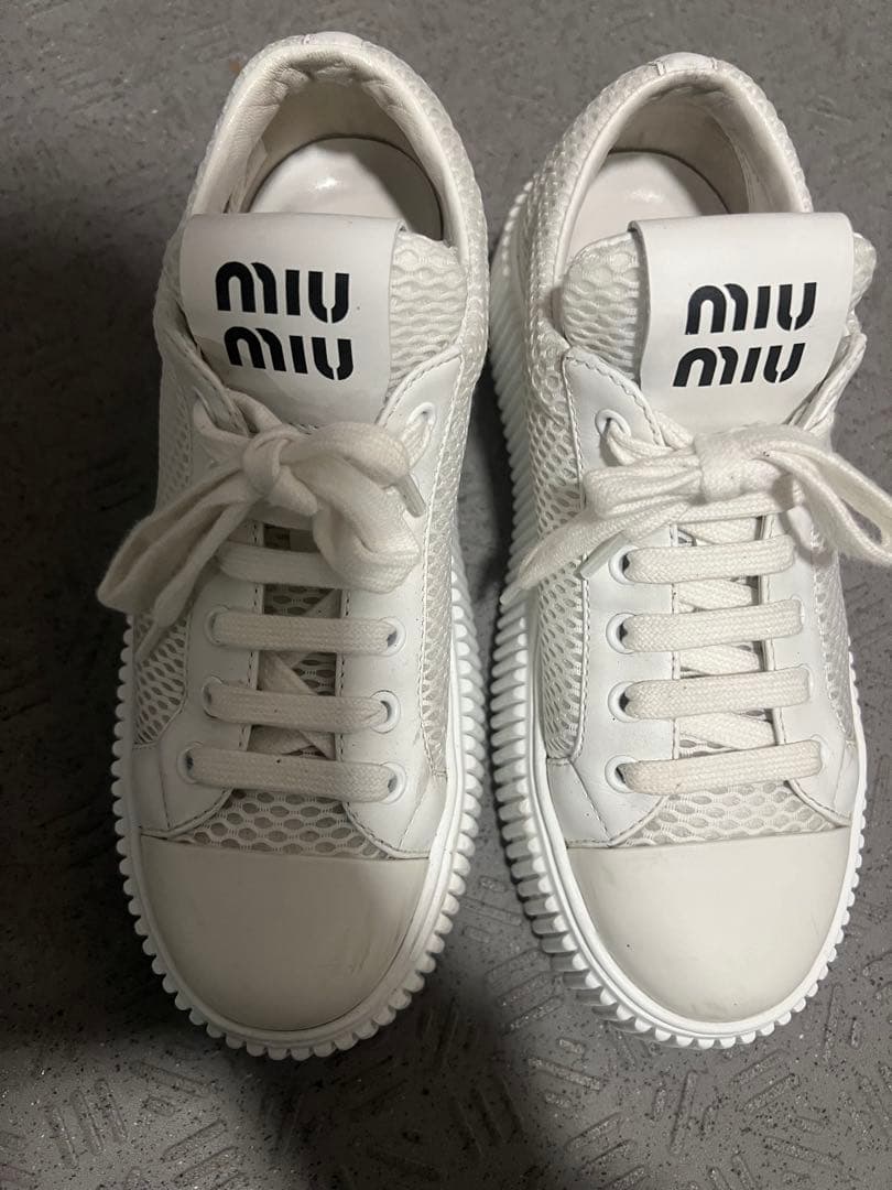 miumiu ミュウミュウ メッシュフラットフォームスニーカー 37サイズ